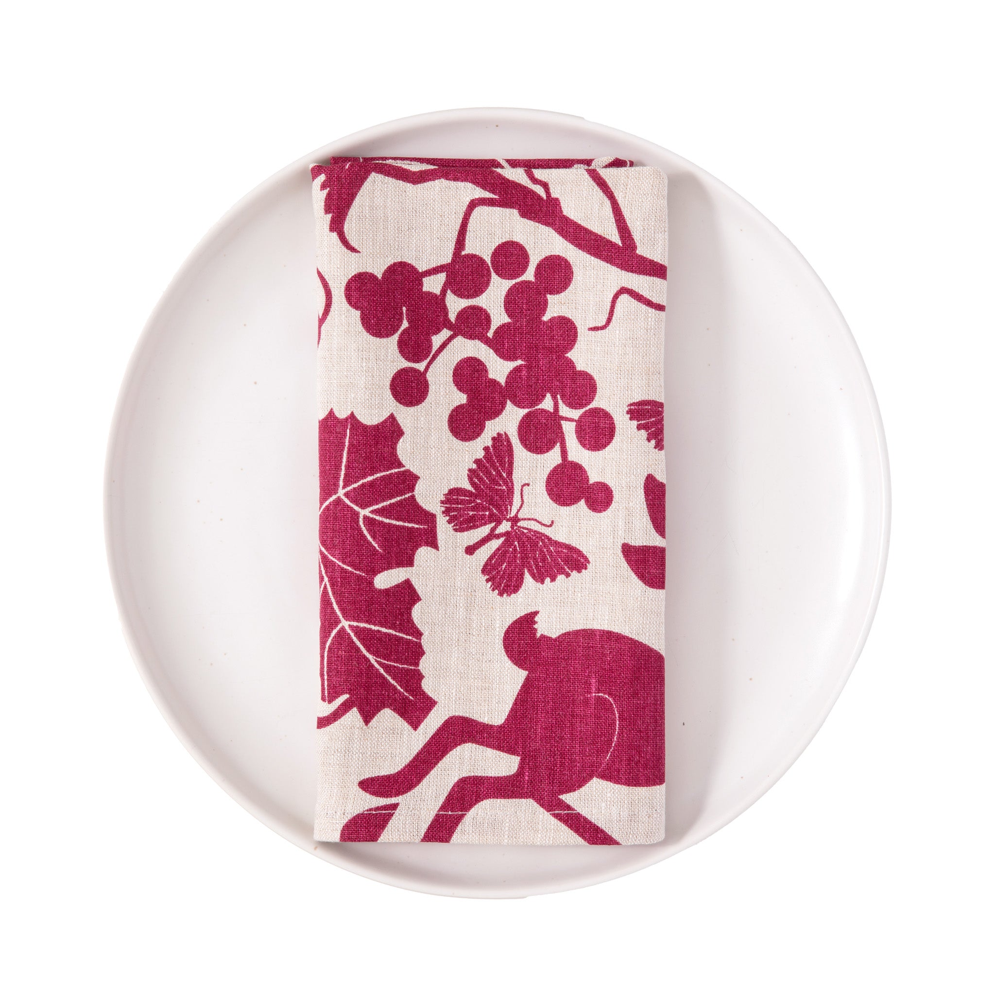 California all-linen Napkins in Carmine Red