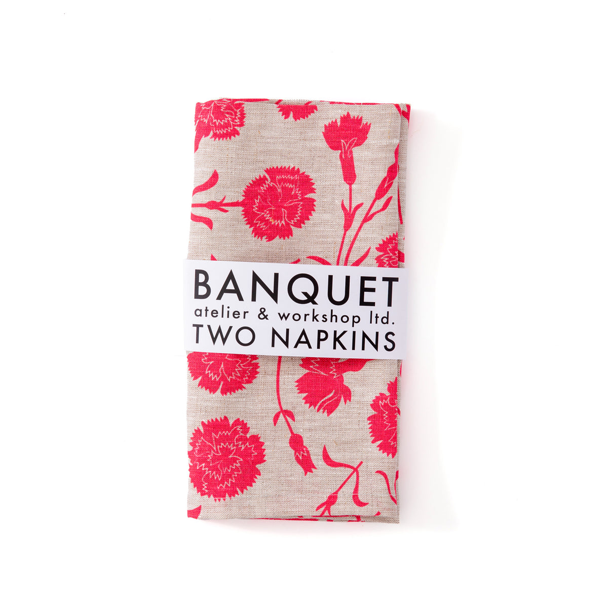Neon Pink Carnations all-linen Napkins