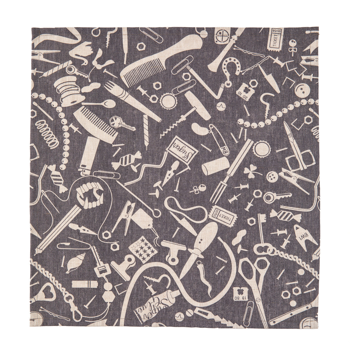 Junk Drawer all-linen Napkins in Charcoal