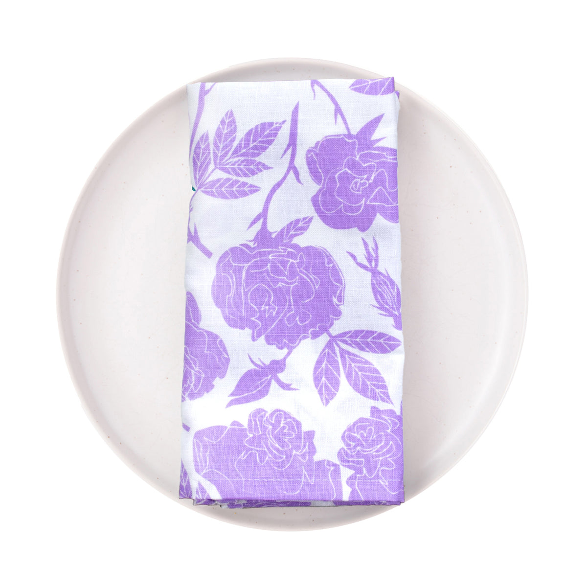 Wild Roses in Lavender Linen Napkins