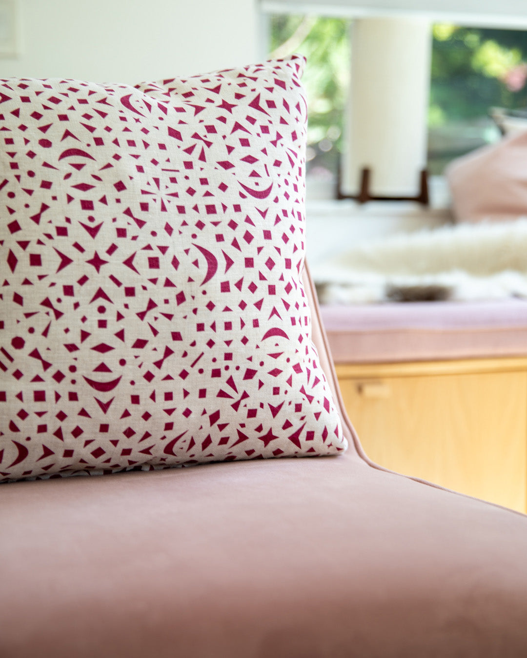 Burgundy Snowflakes 100% Linen Pillow Cover
