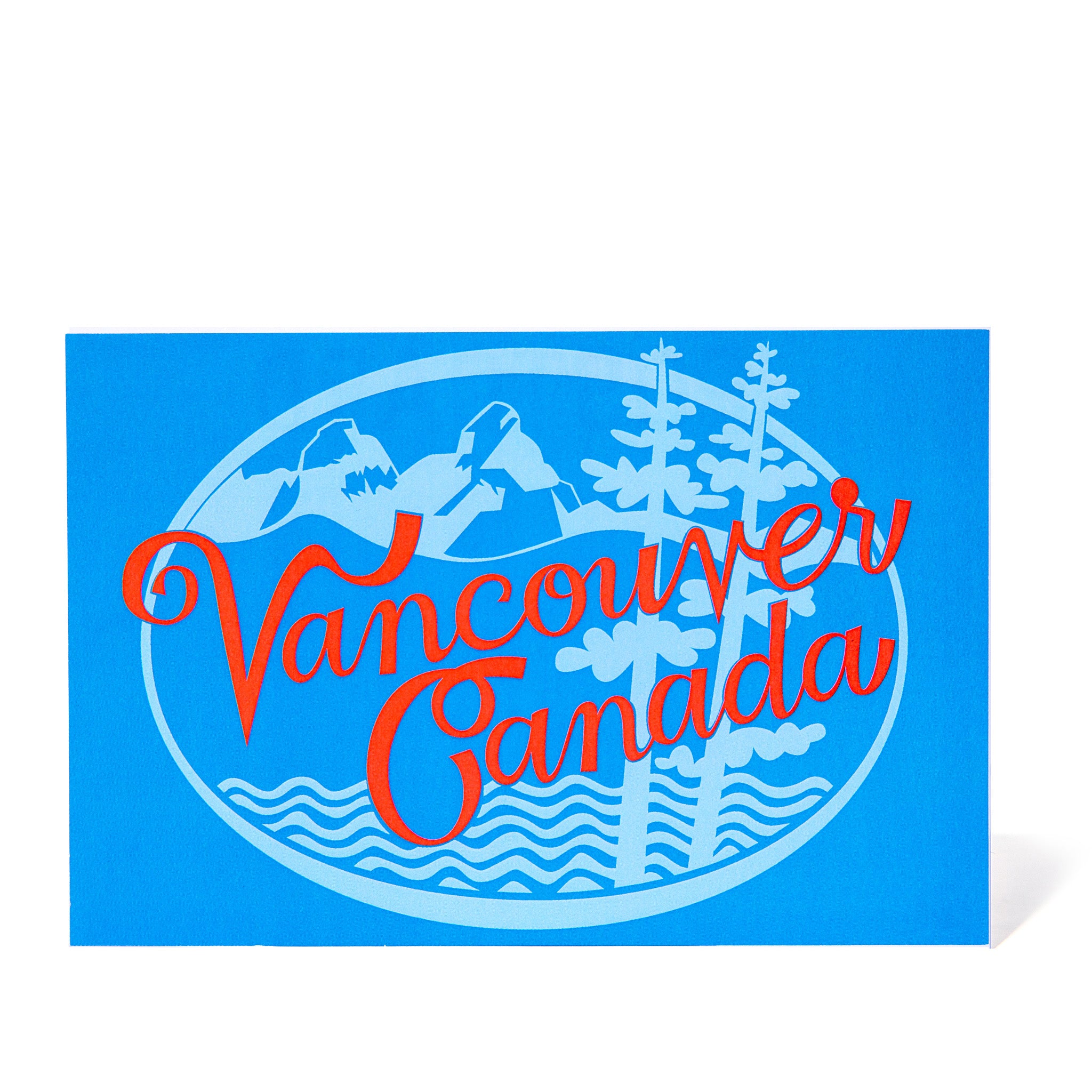 Postcard - Vancouver, Canada in Neon Red and Blue