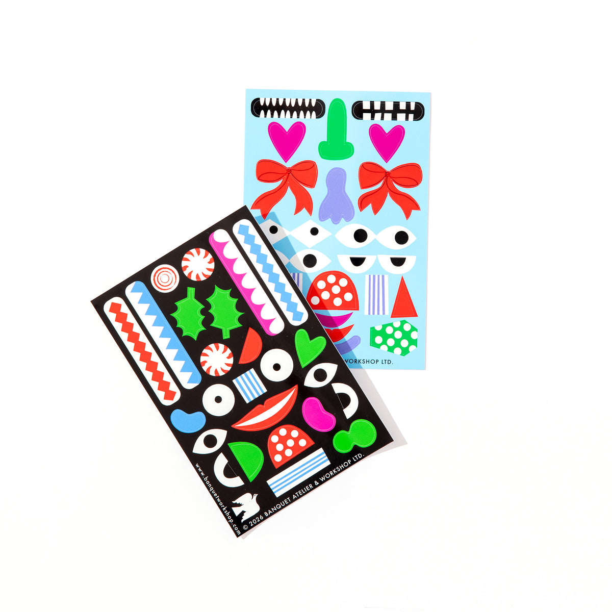 Magic Faces and Bows Sticker Sheet
