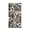 Khaki on White Geometrics All-Linen Tea Towel