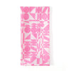 Linen Tea Towel - Screen Printed Geometrics - Bubblegum Pink on White