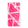 Neon Pink Moths 100% Linen Tea Towel