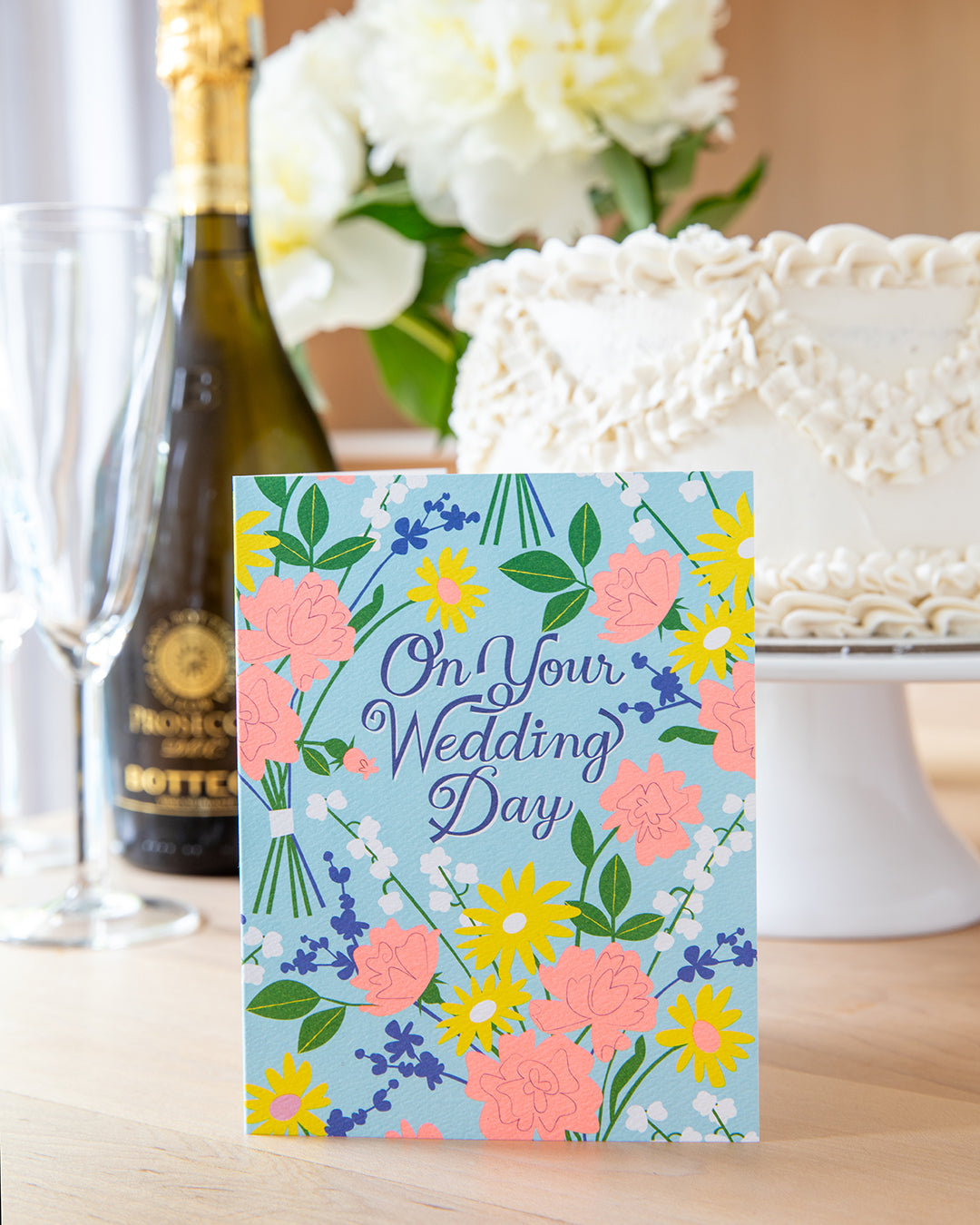 On Your Wedding Day Vintage Floral Note Card