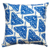 Electric Blue Moths 100% Linen Pillow Cover