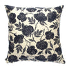 The Darkest Navy on Natural Wild Roses 100% Linen Pillow Cover
