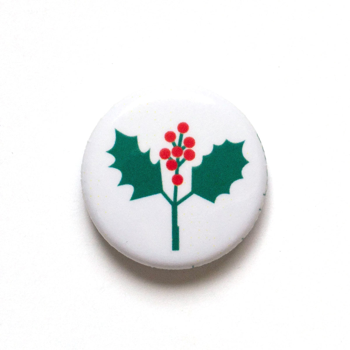 Merry Holly and Berries 1-inch Button