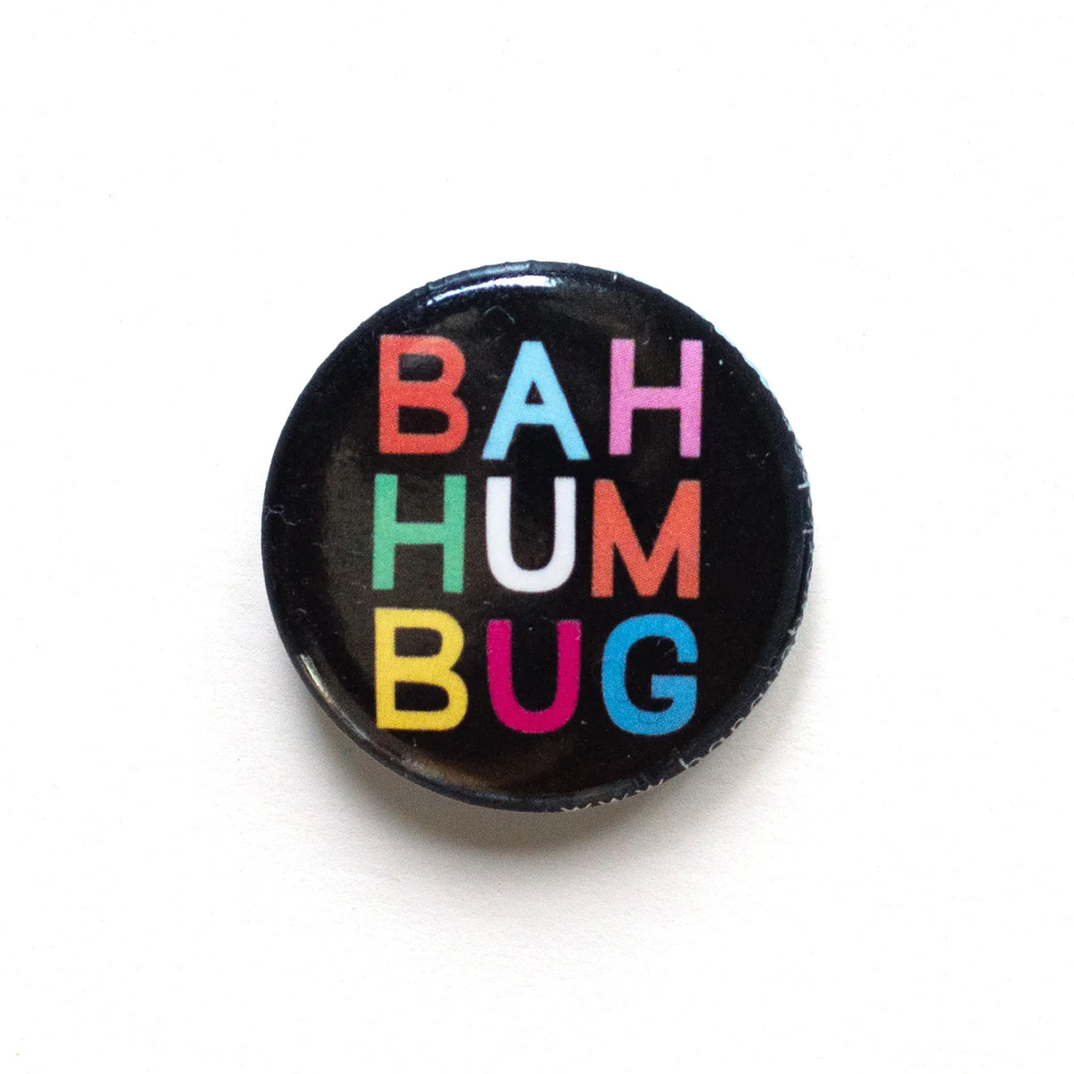 Multi-coloured Bah Humbug 1" Button