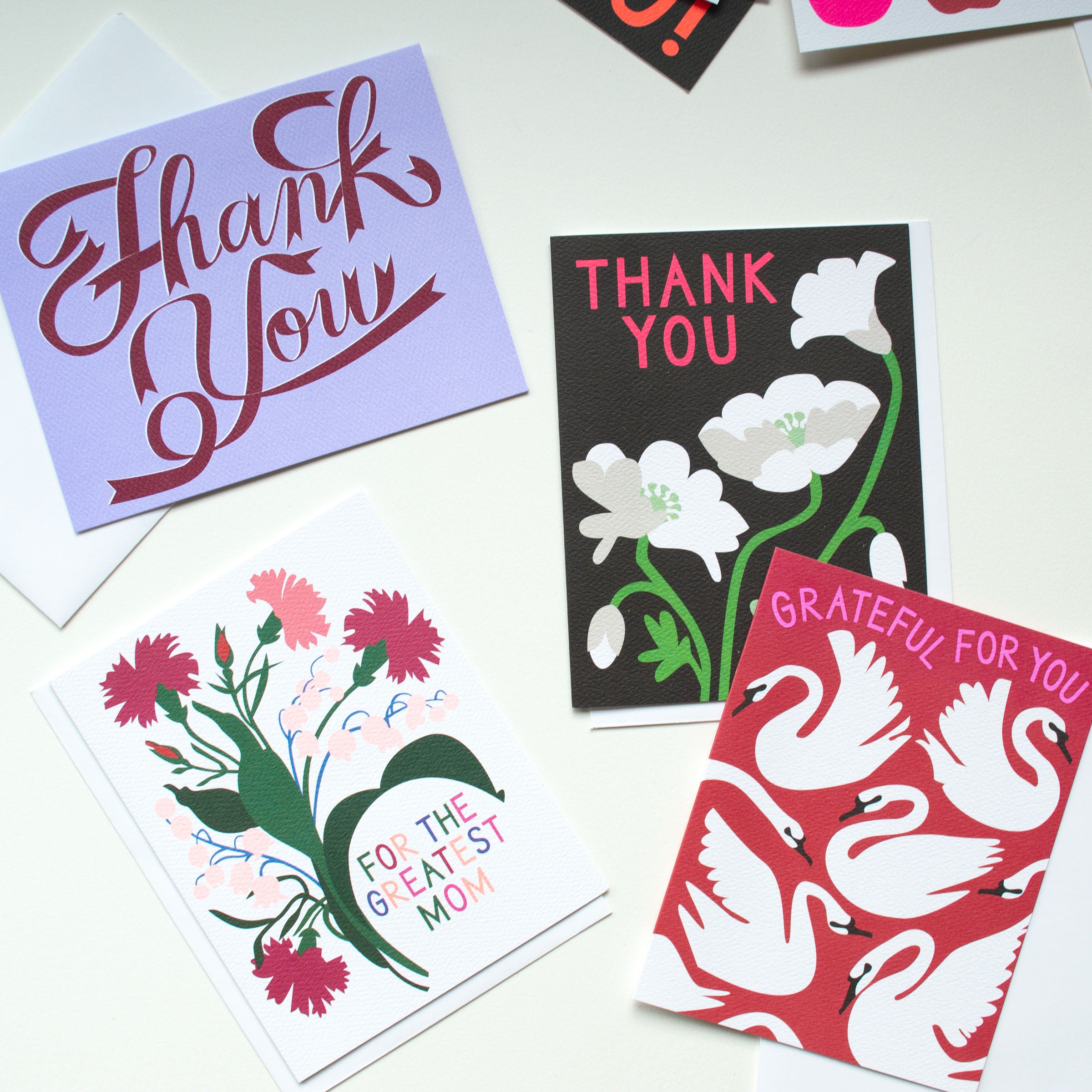 Grateful for You Swans Note Card