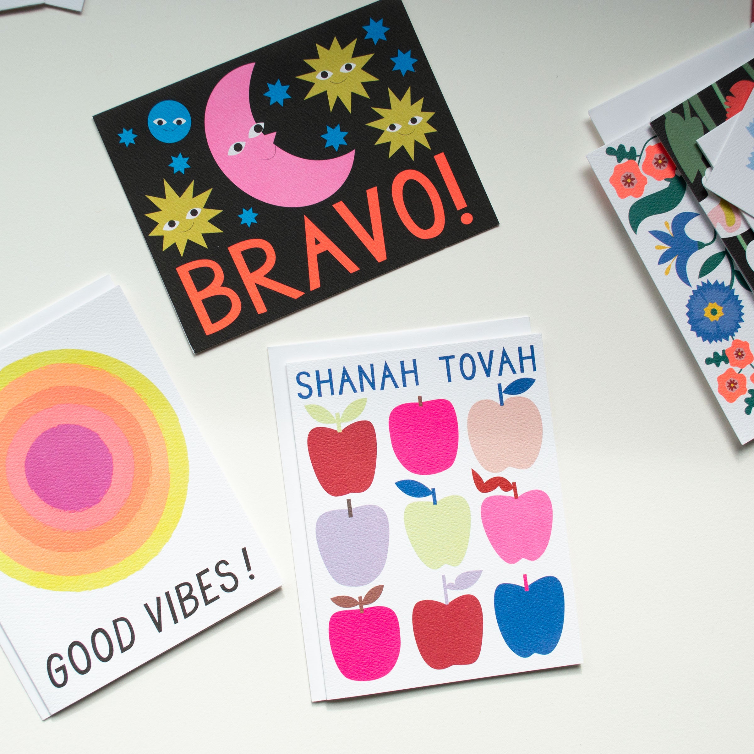 Good Vibes glowing neon sunshine Note Card