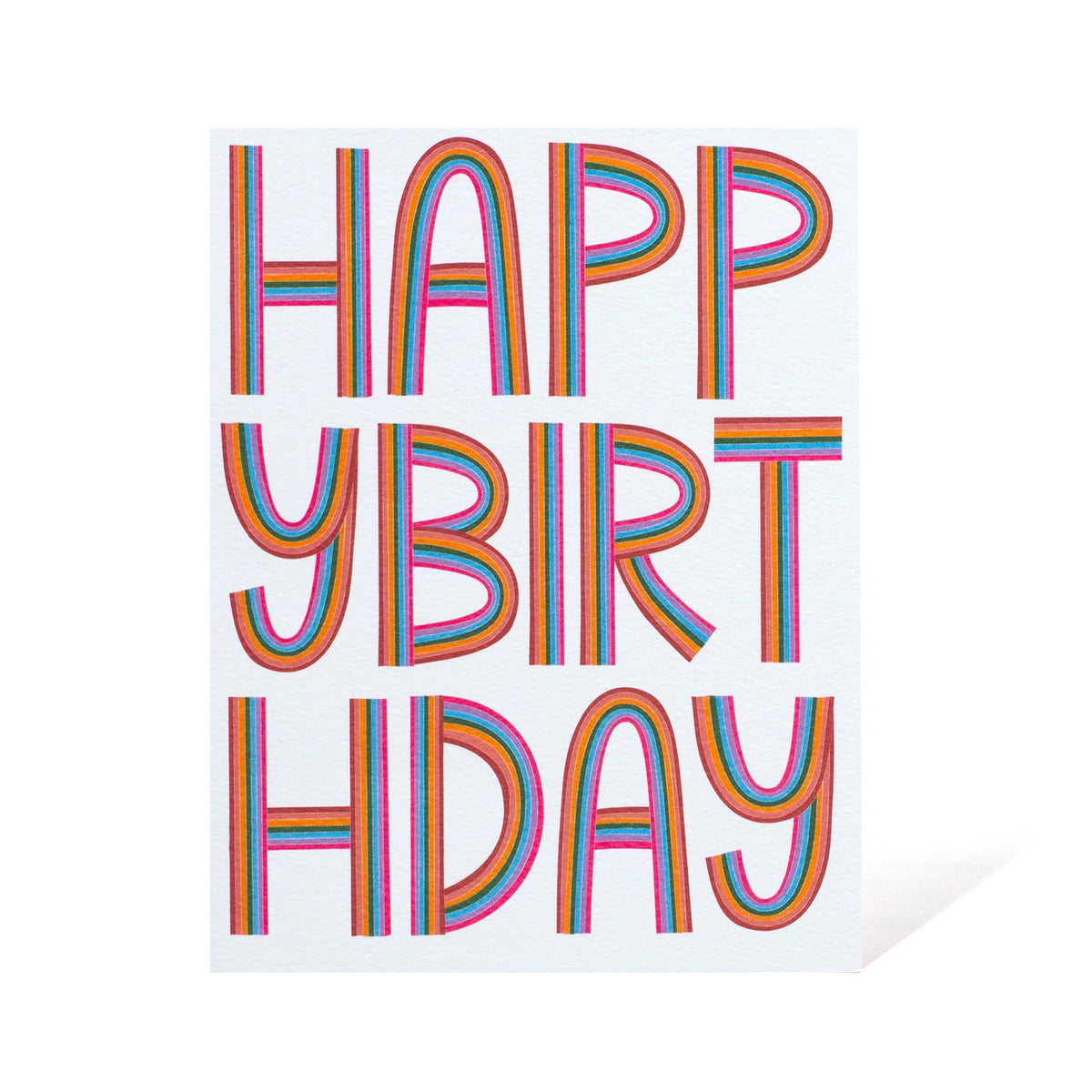 Letters of the Rainbow Happy Birthday Note Card