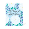 White and Blue Floral Condolence Card