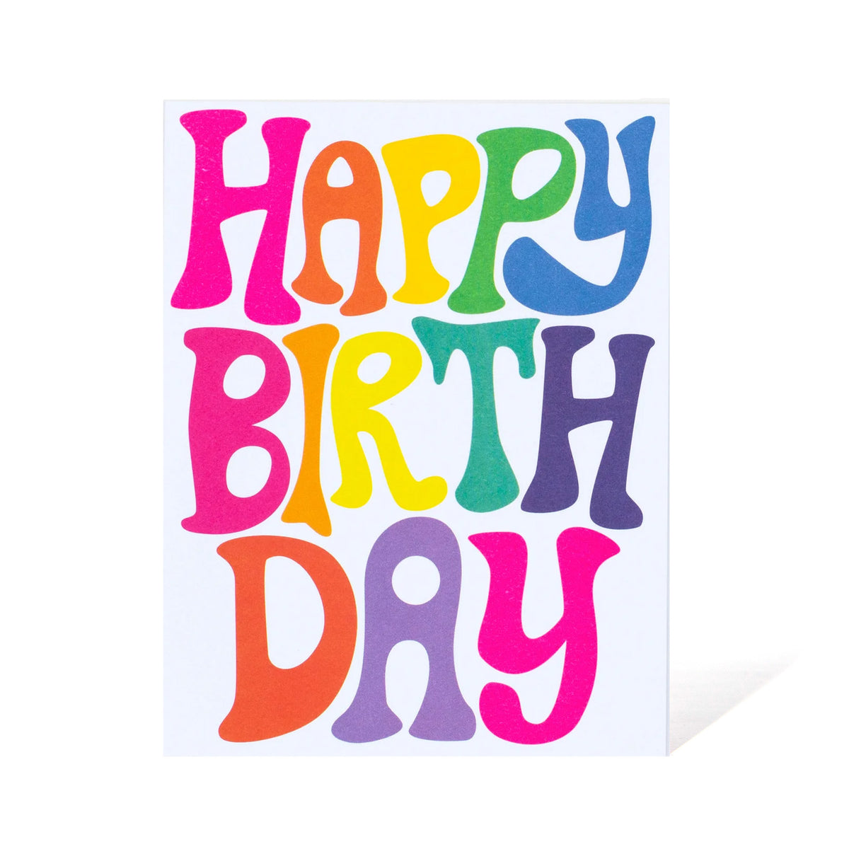 Bubble Rainbow Letters Happy Birthday Note Card