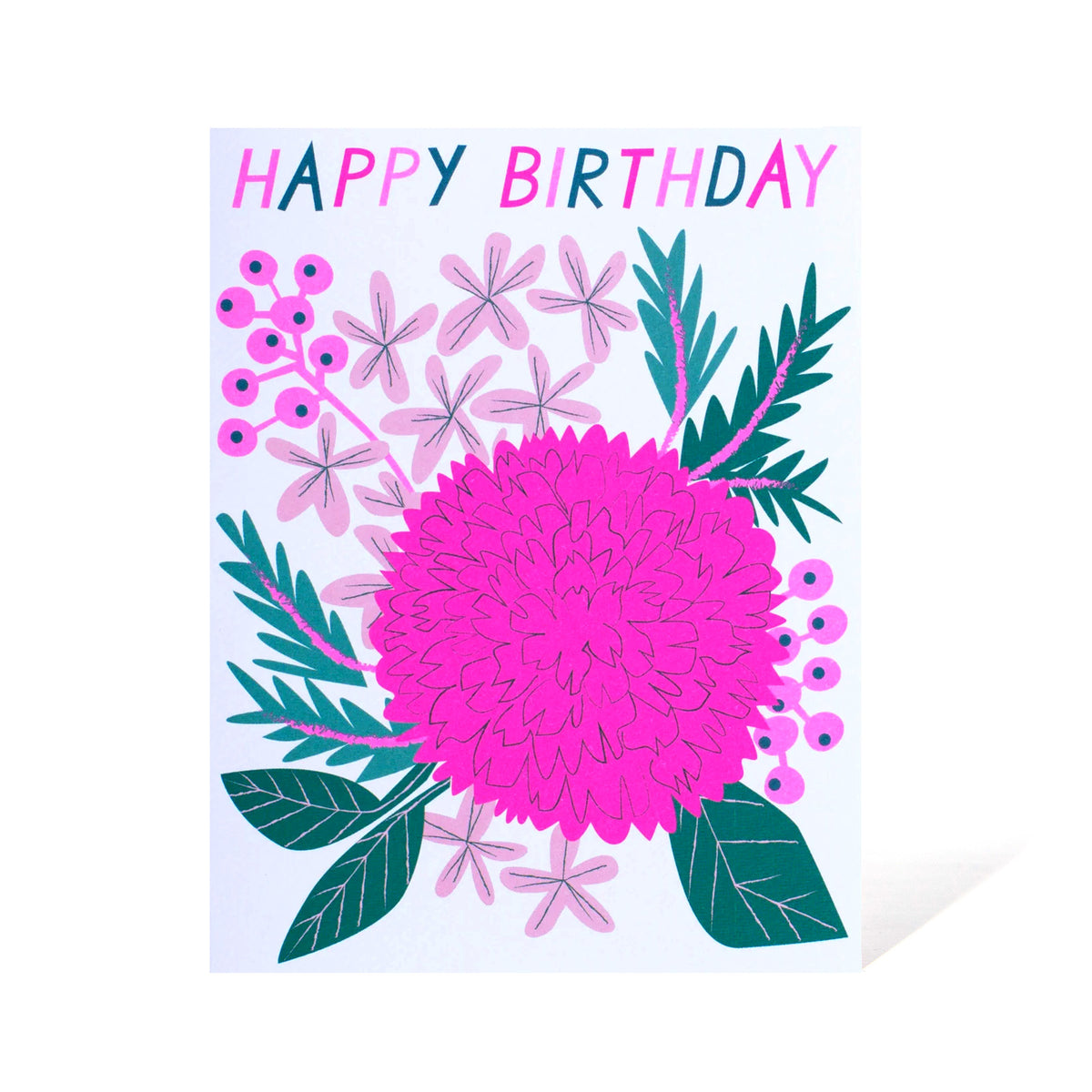 Happy Birthday Pastel Asters Card