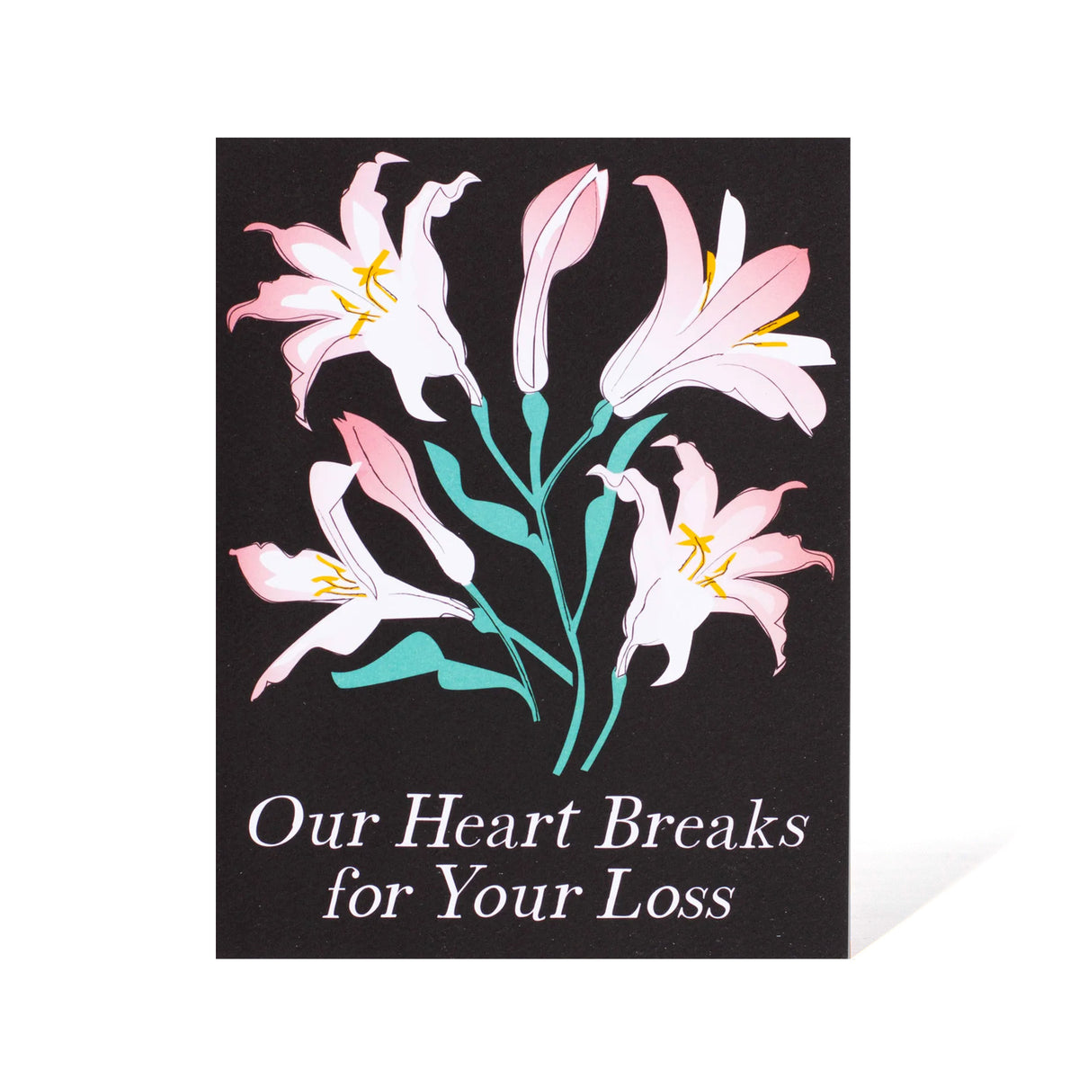 Lilies Heart Break Sympathy Card