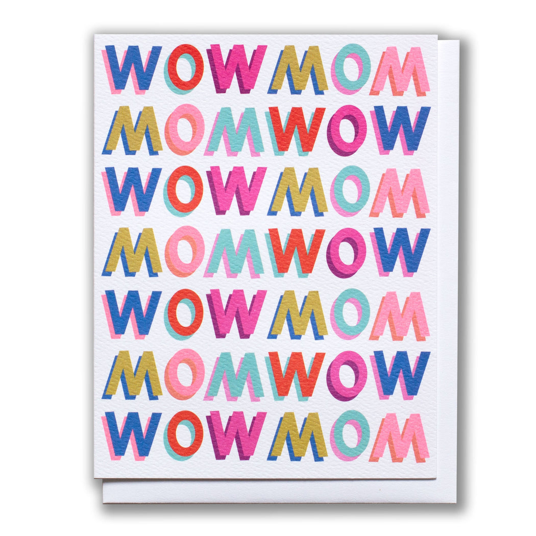 Wow Mom repeats to make a colourful pattern on a Banquet Workshop Mother's Day Card