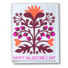 Valentine's Day card with floral design and 'Happy Valentine's Day' text on a white background
