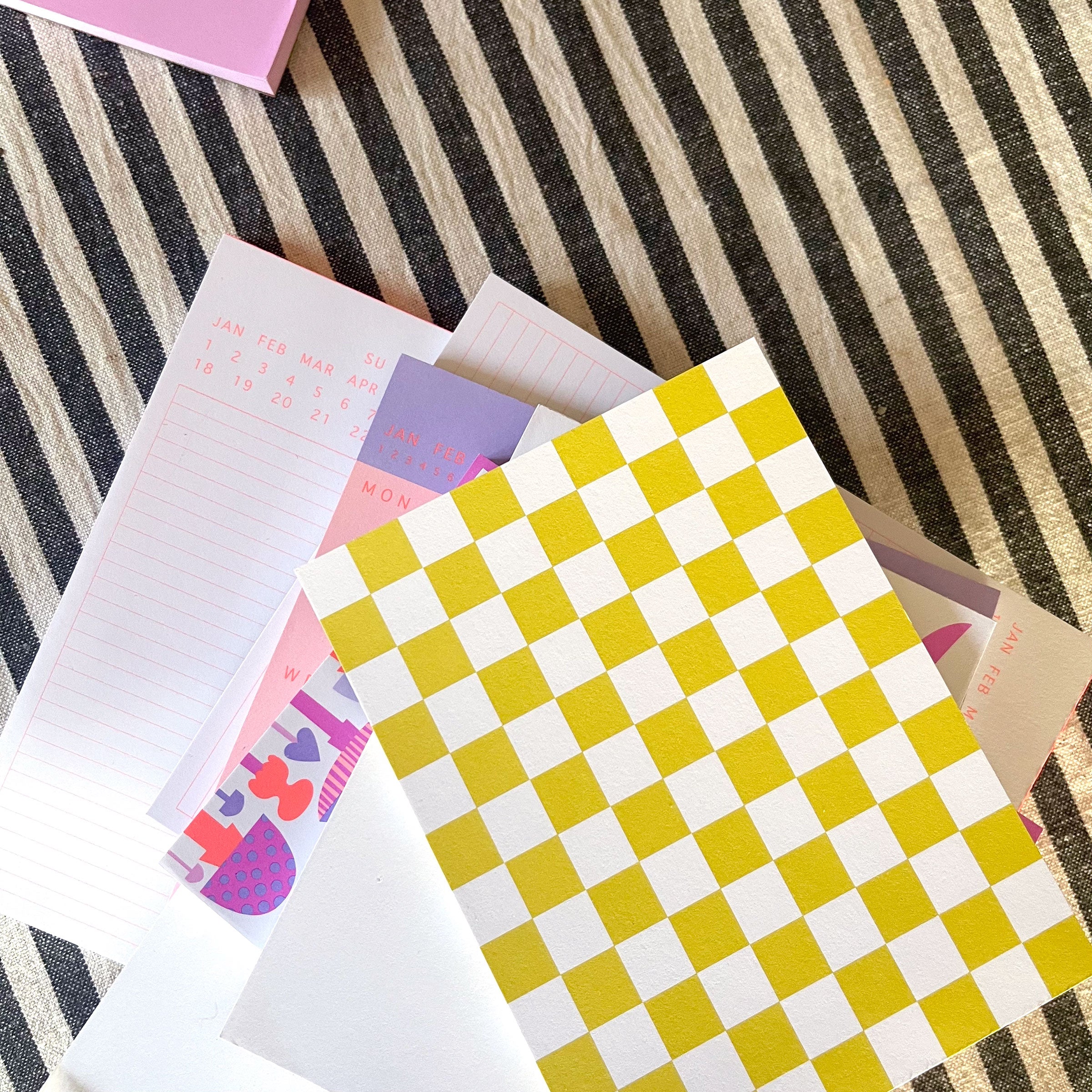 Golden Yellow Checkerboard Notepad