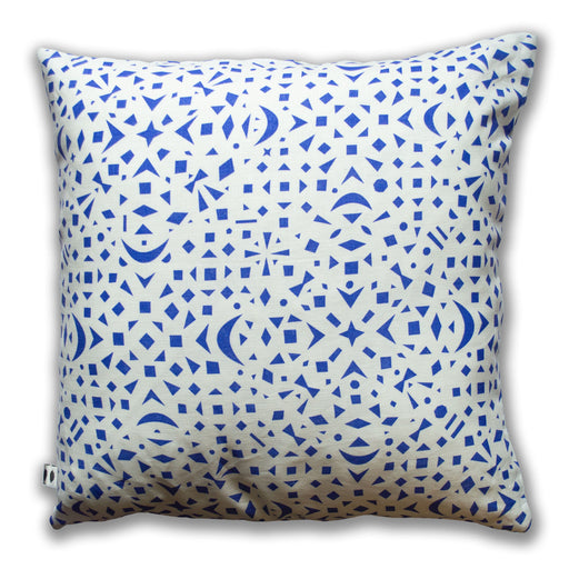 Cobalt Blue Snowflakes 100% Linen Pillow Cover