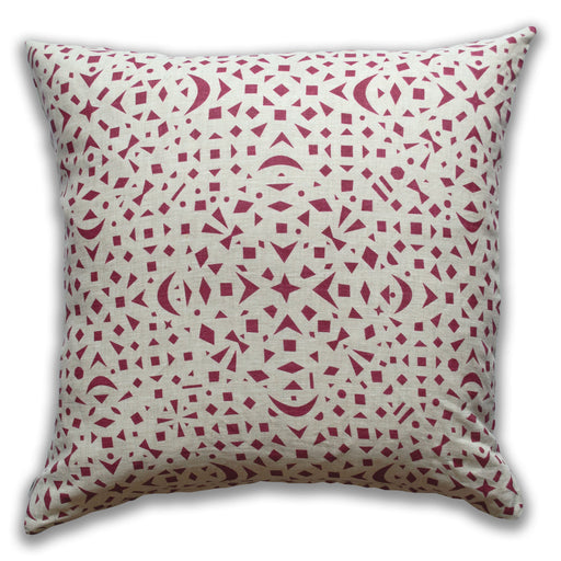 Burgundy Snowflakes 100% Linen Pillow Cover