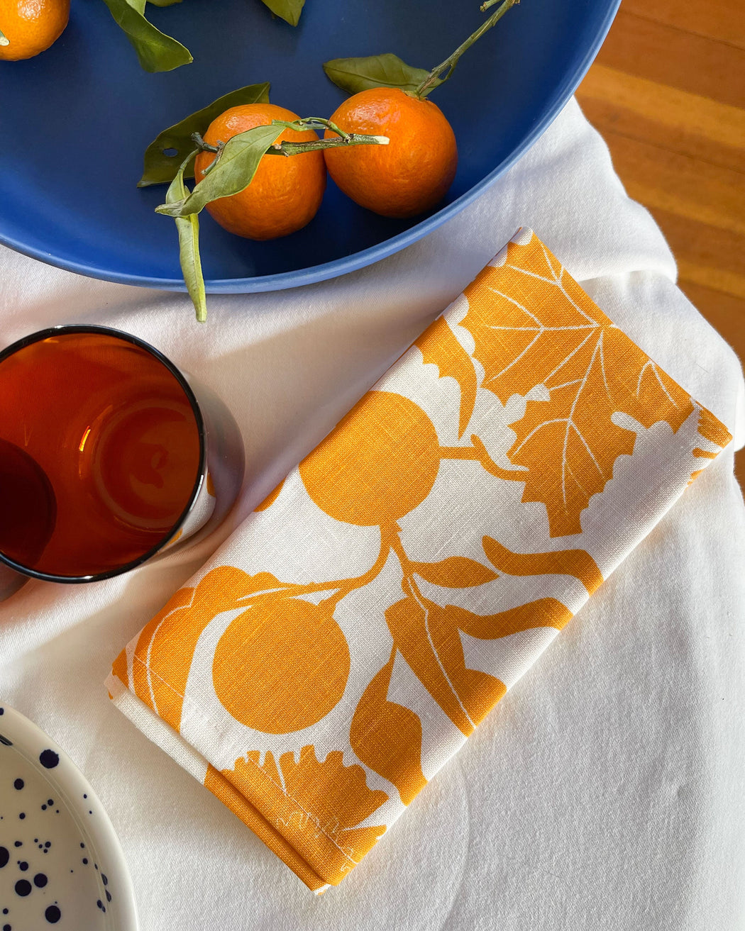 Marigold-Yellow California printed Tea Towel