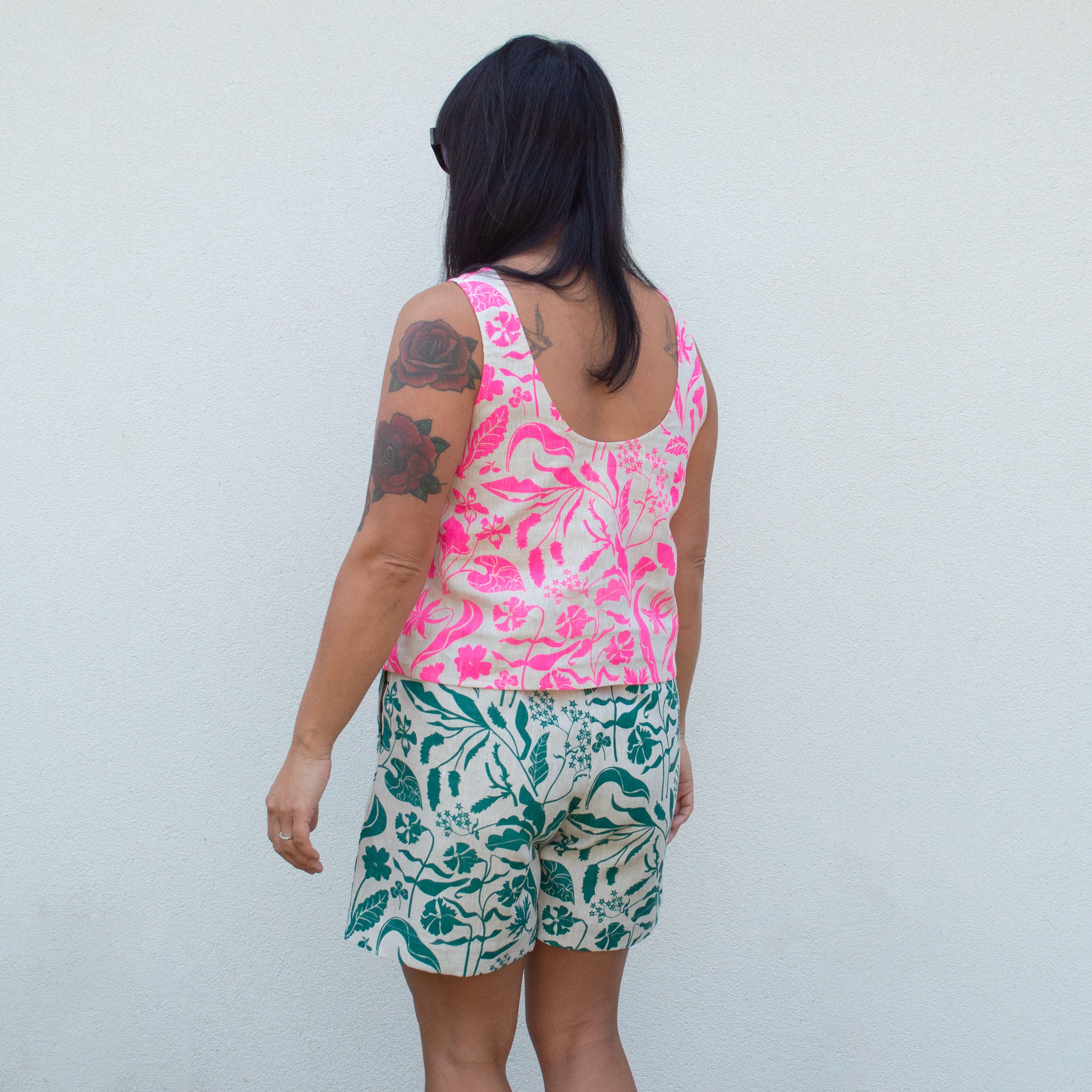 Frankie Tank in Neon Pink Wildflowers