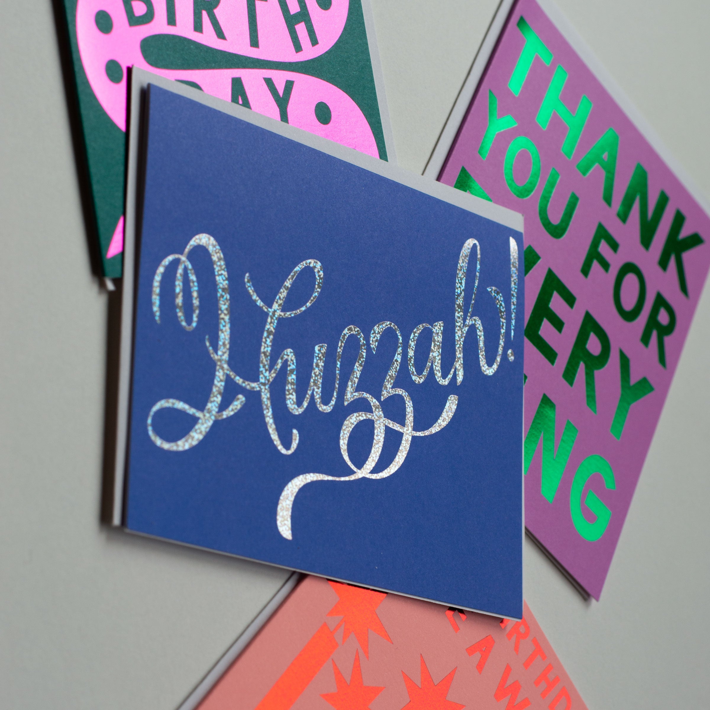 Glitter Foil Huzzah Note Card