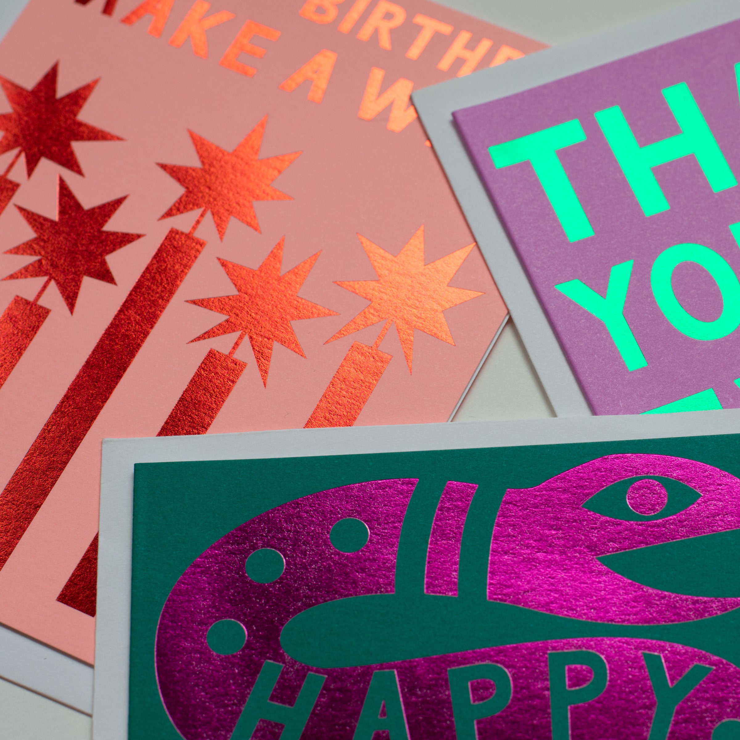 Red Foil Happy Birthday Make a Wish Note Card