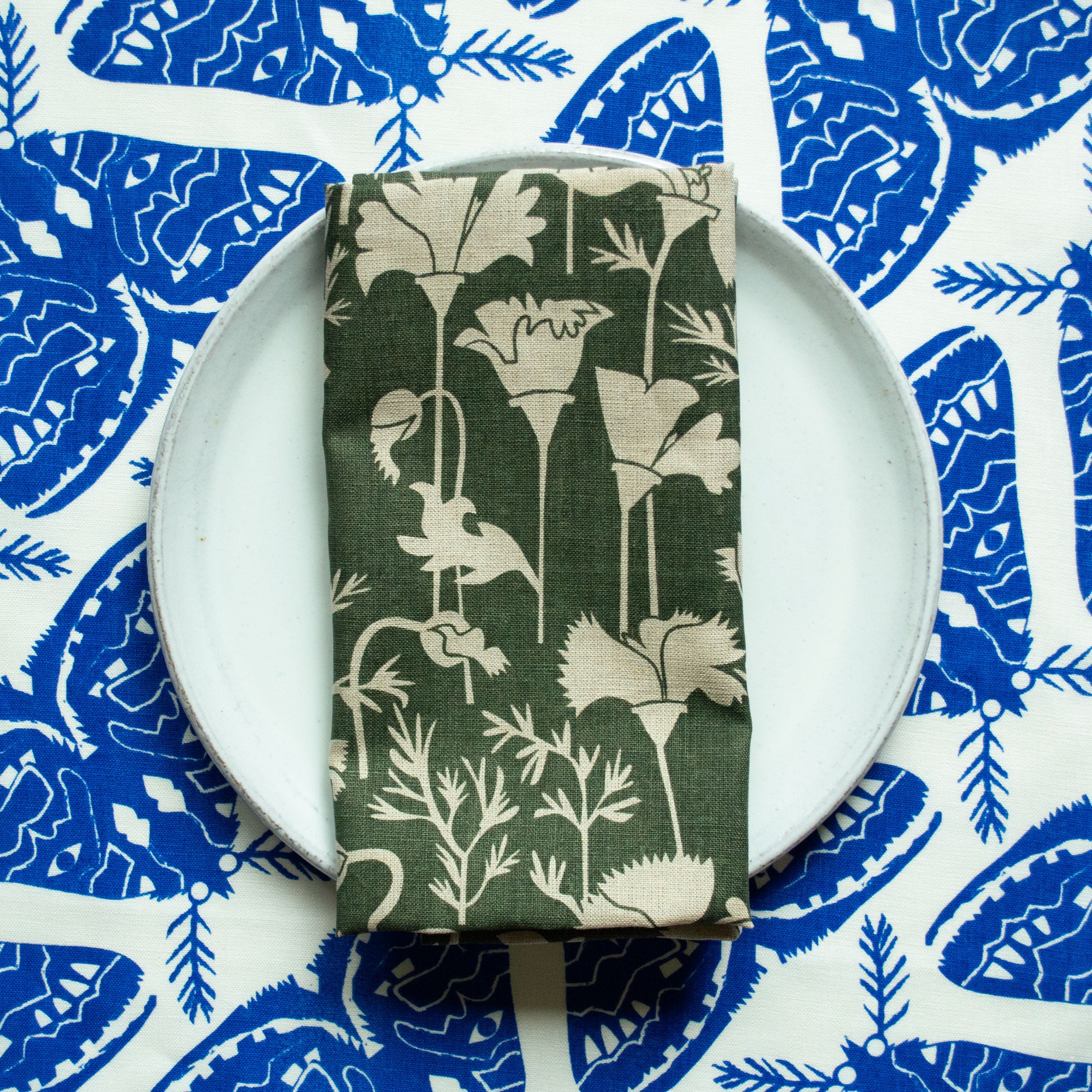 Electric Blue Moths Napkins