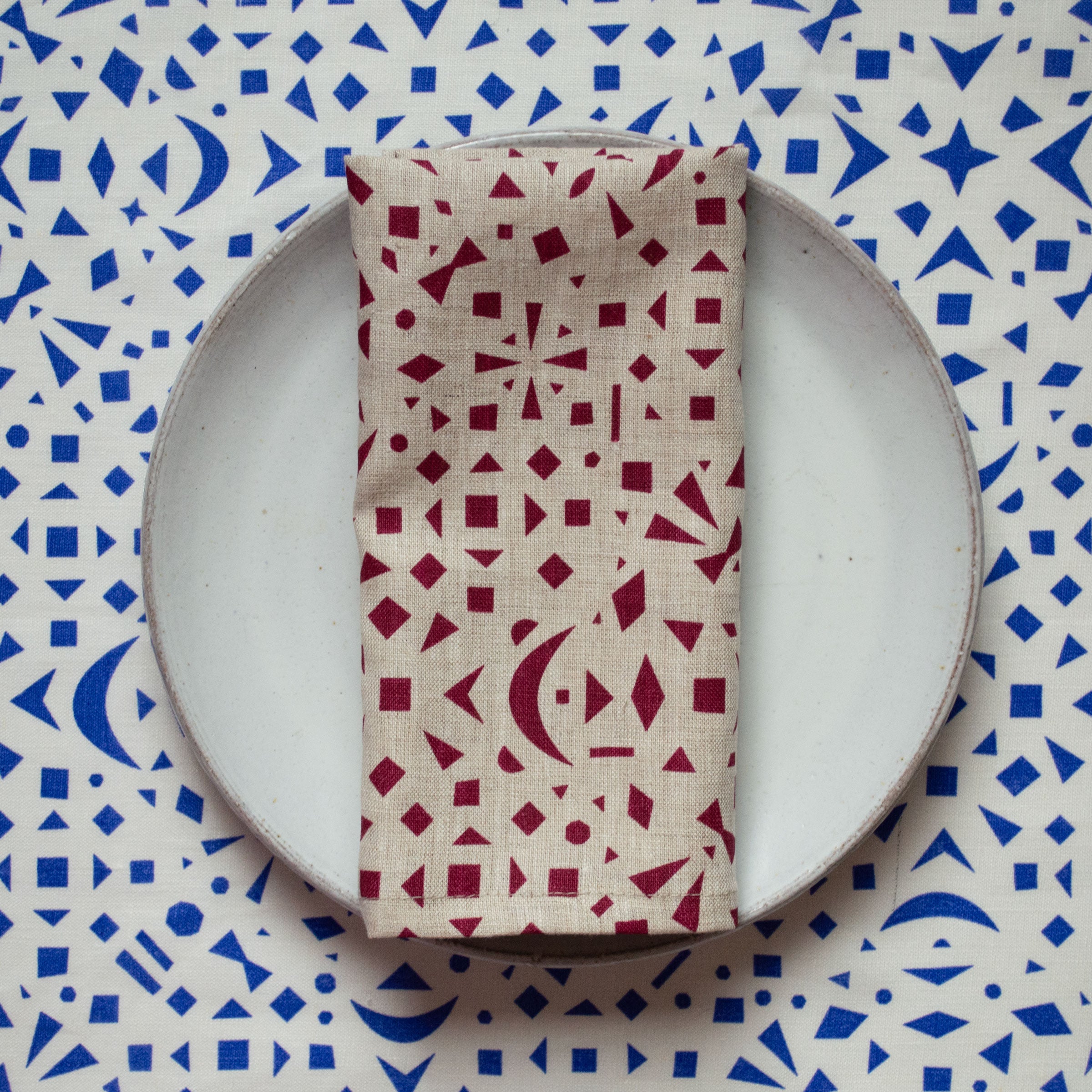 Burgundy Snowflakes 100% Linen Pillow Cover