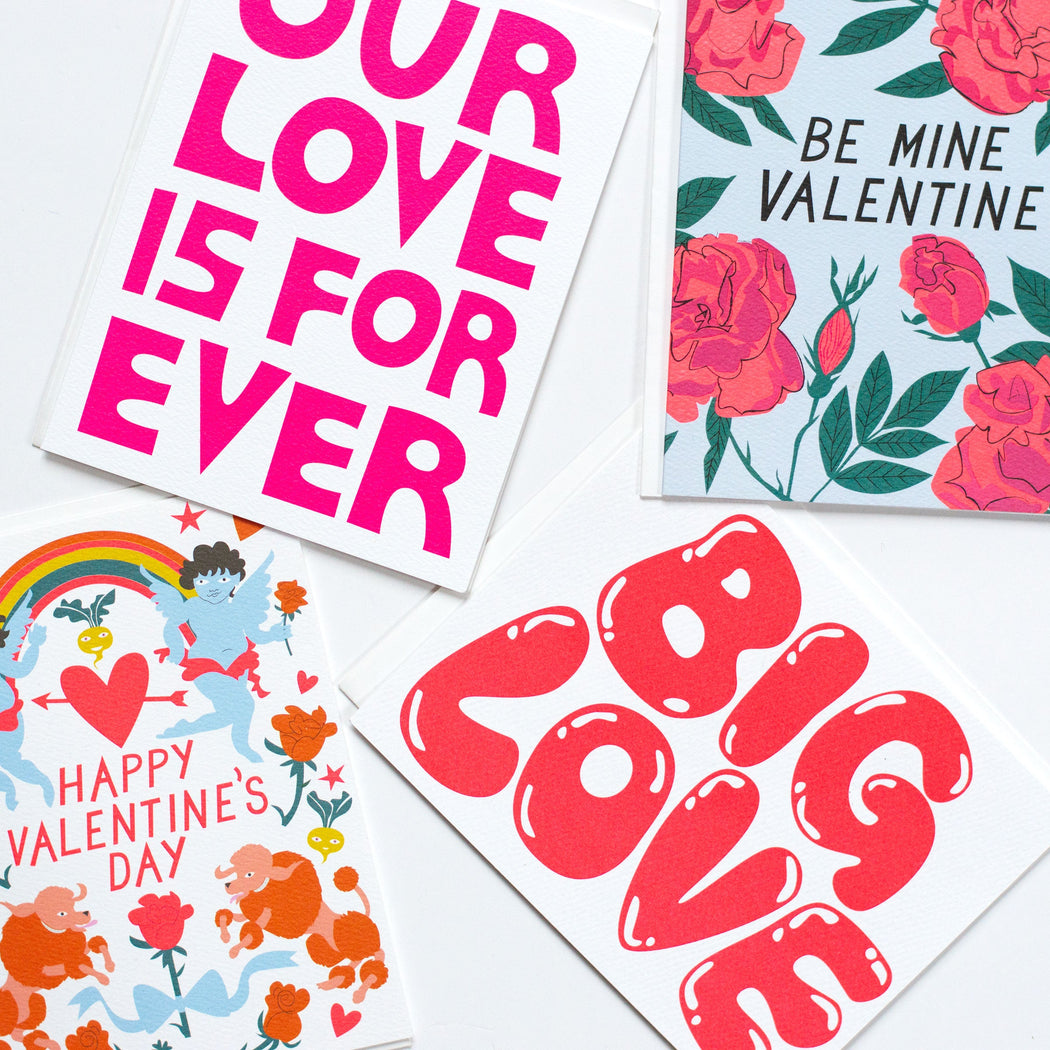 Vibrant note cards for Valentines Day and Love