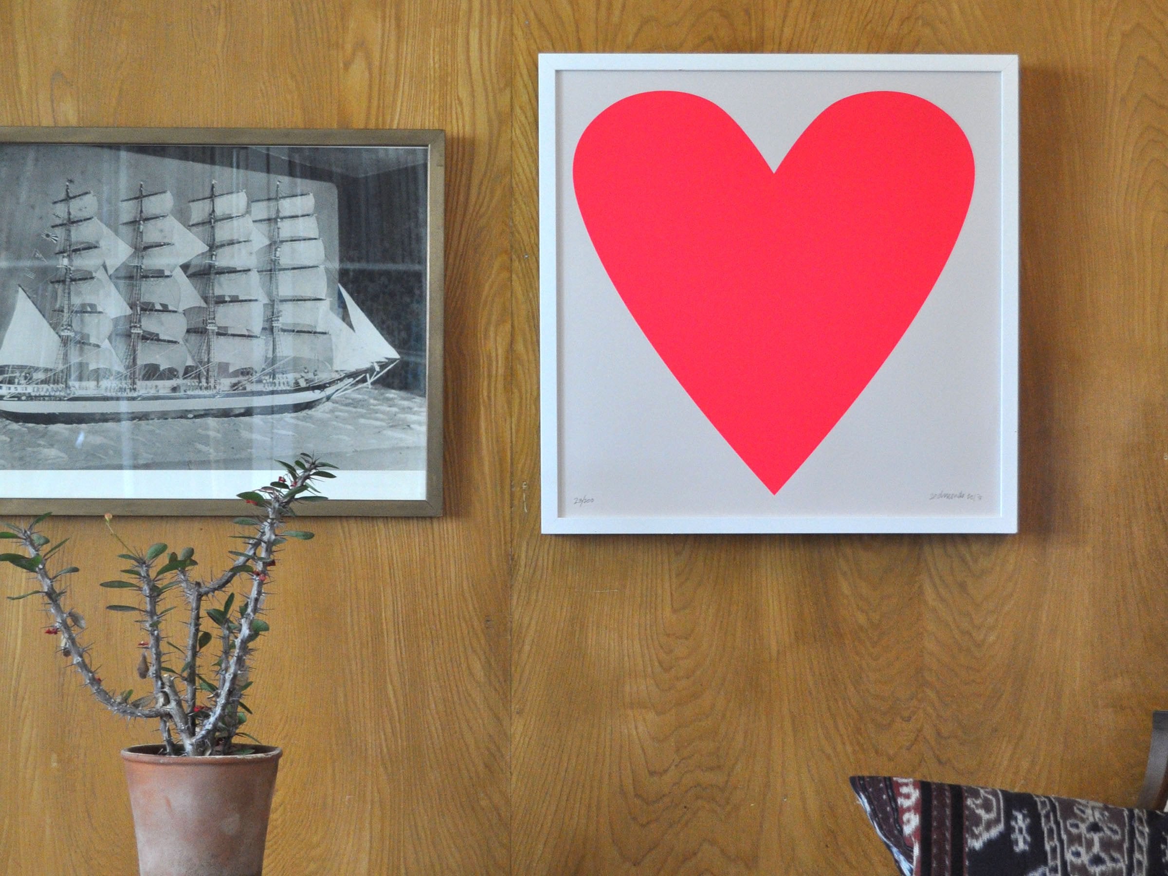Art Print - Neon Pink Heart - For lovers everywhere