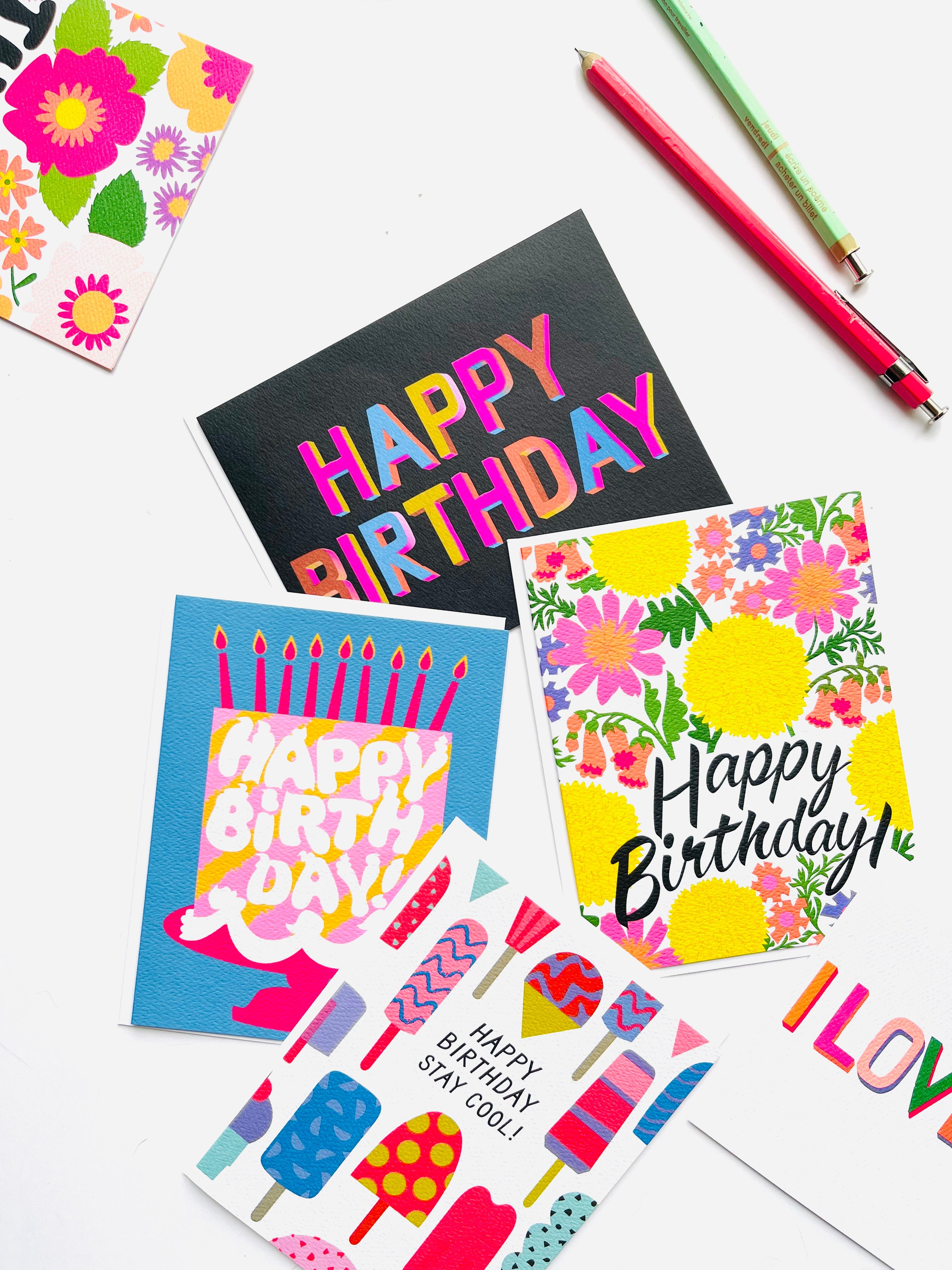 Happy Birthday Pink Cake Dreams Note Card