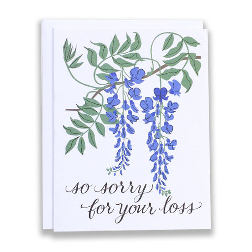 So Sorry For Your Loss Wisteria Condolence Note Card