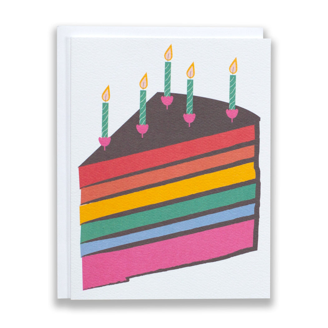 Rainbow Cake Note Card  Cake