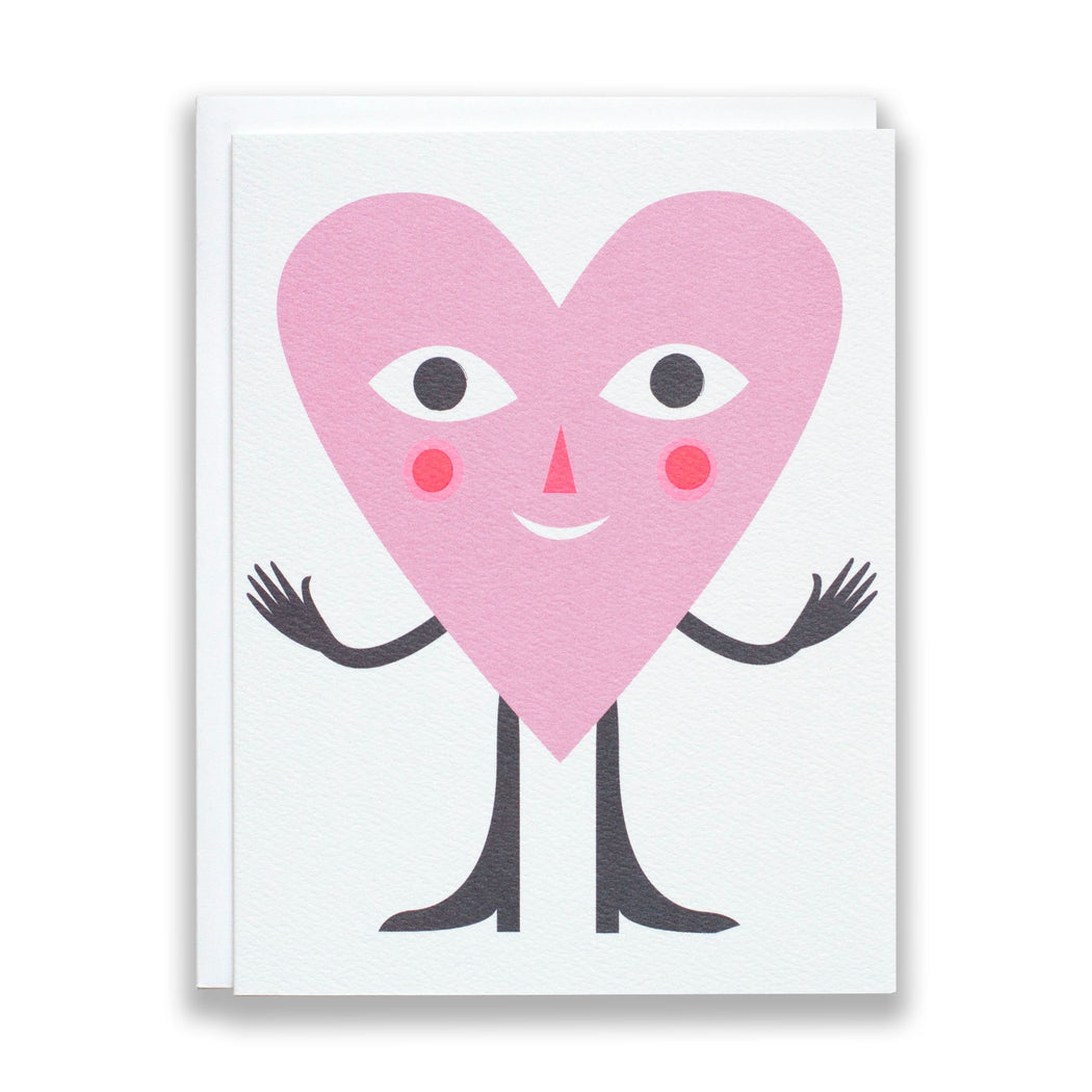 Hold on the the Love Hugging Heart Note Card