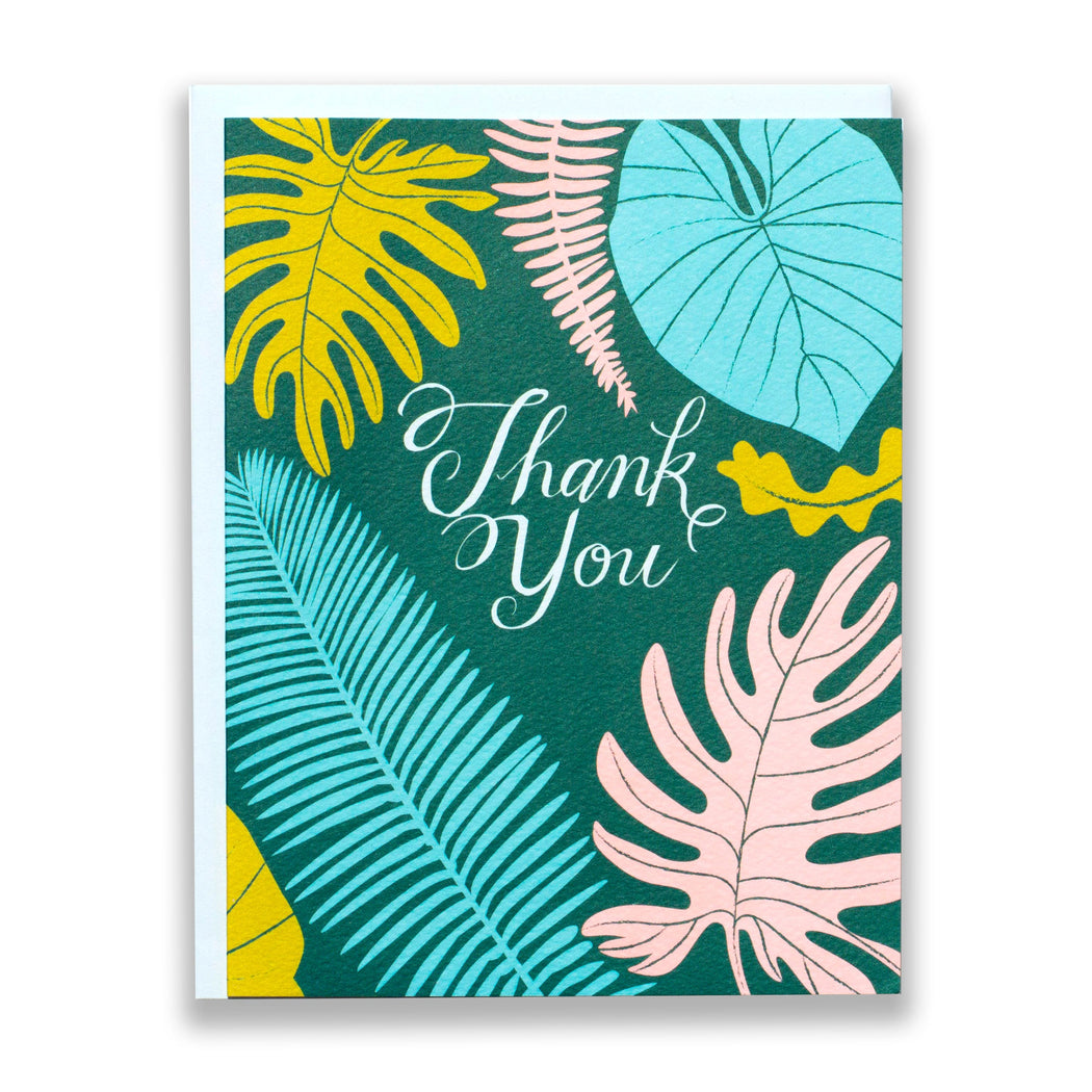 thank you cards/jungle card/tropical leaves