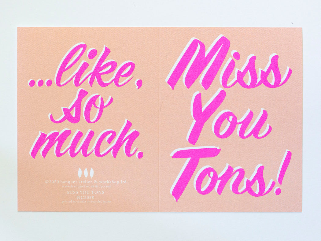 Miss You Tons  - Note Card