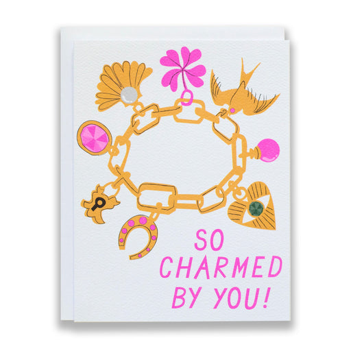 charm bracelet/charmed card/cards for love and affection/eye charm/pearl bracelet