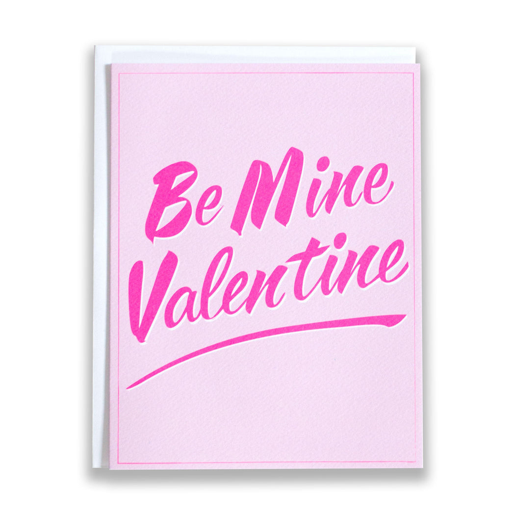 be mine, valentine's day, valentines cards, cards for love, neon pink note card