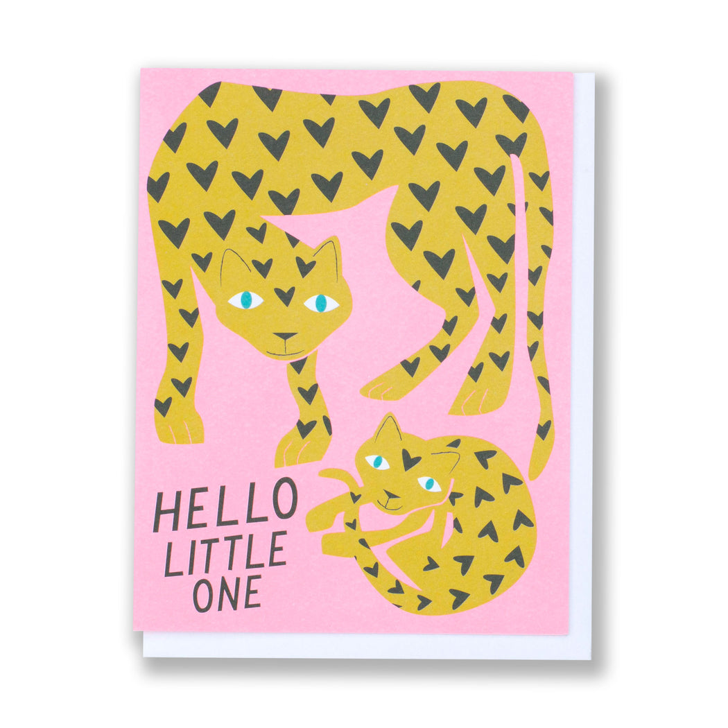 baby cards, leopard, spotted cat, mom and baby