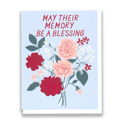 may their memory be a blessing, condolence card, floral sympathy, bereavement cards