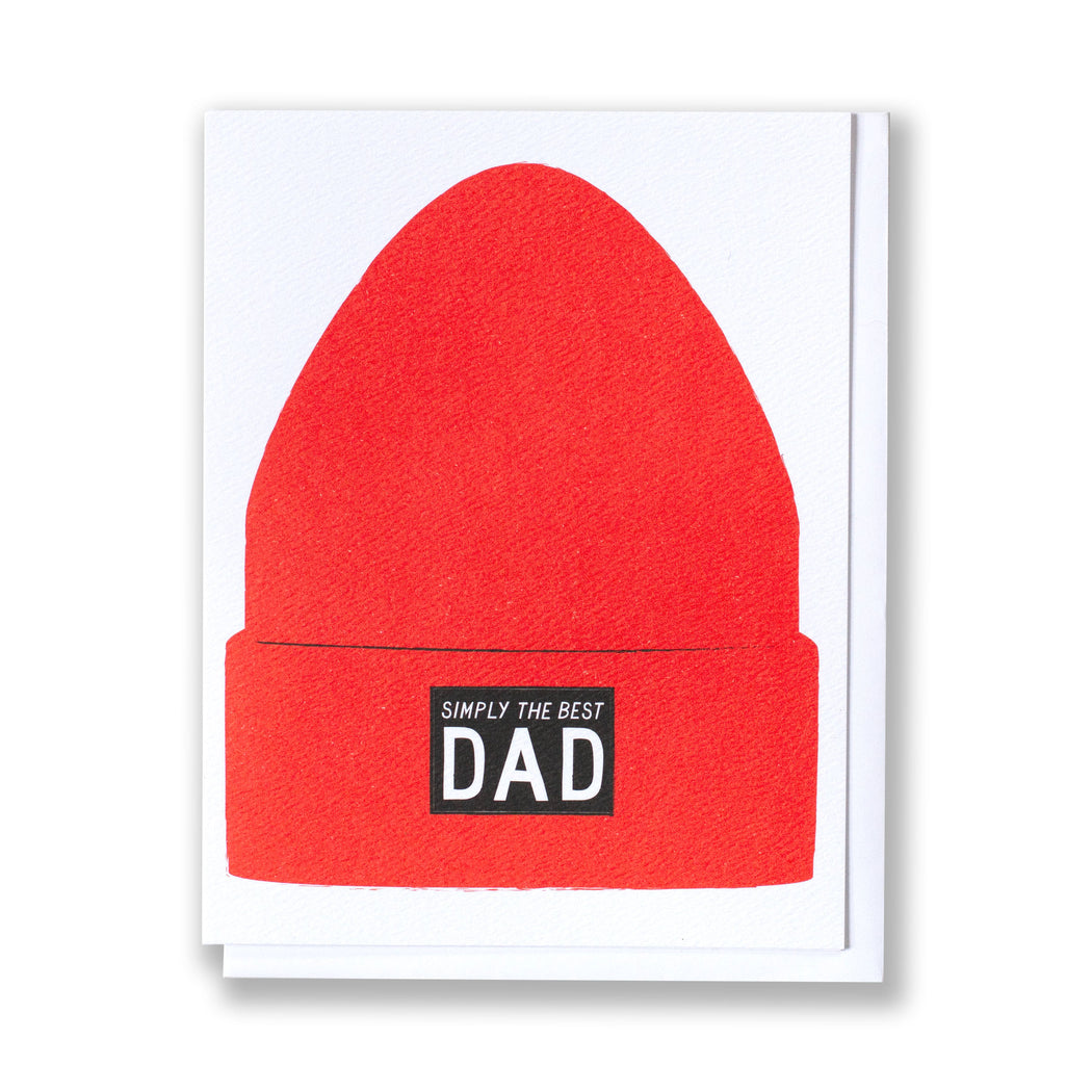 card with a red toque for dad