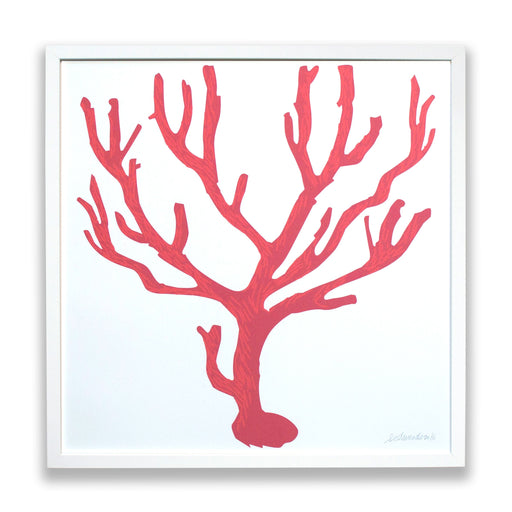 italian coral/italian red coral poster/screen print/classical art/red wall art