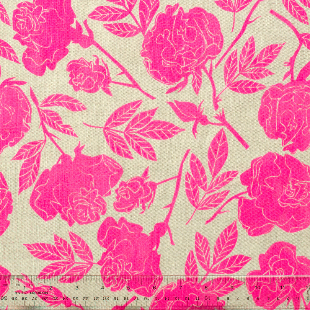 Neon Pink Wild Rose Linen Napkins