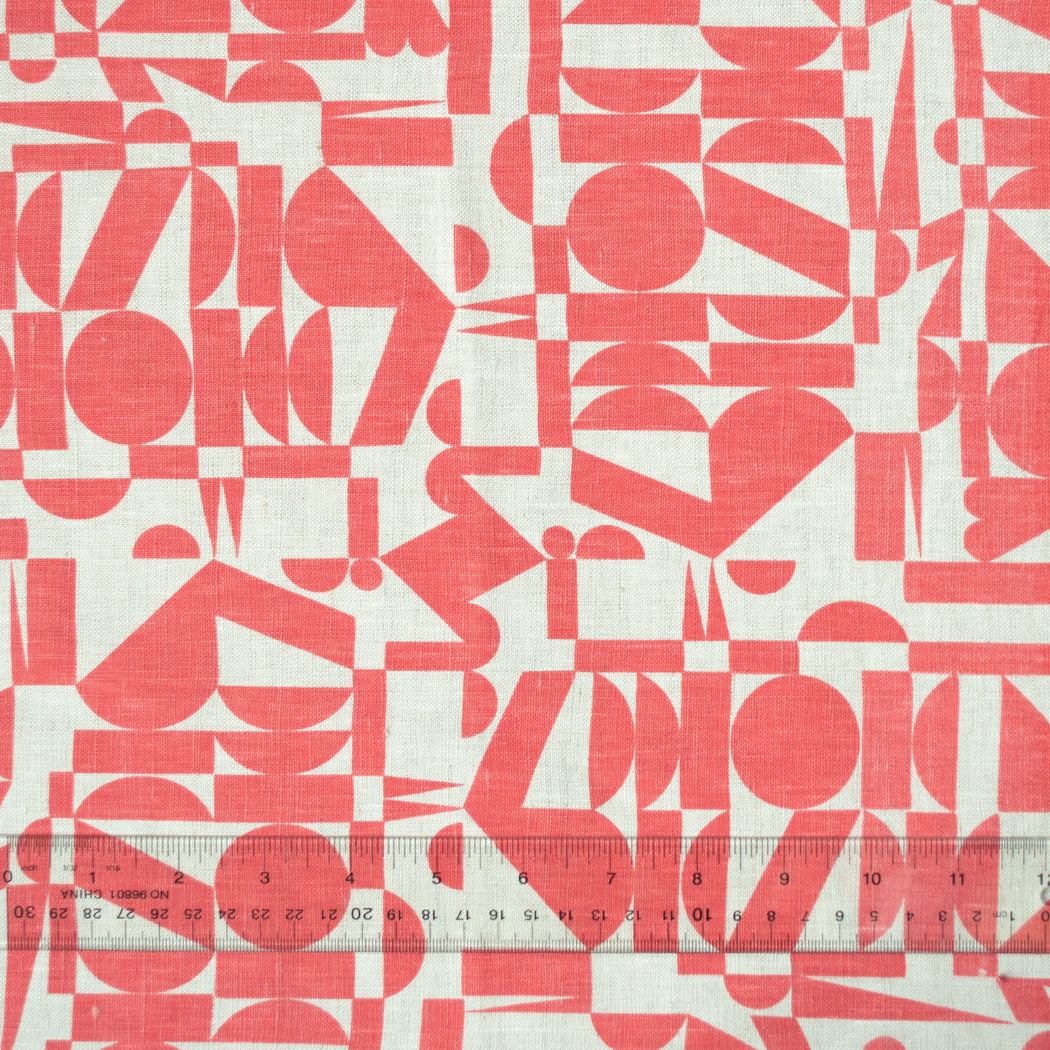 Tomato Soup Geometrics Screenprinted 100% Linen Pillow Cover
