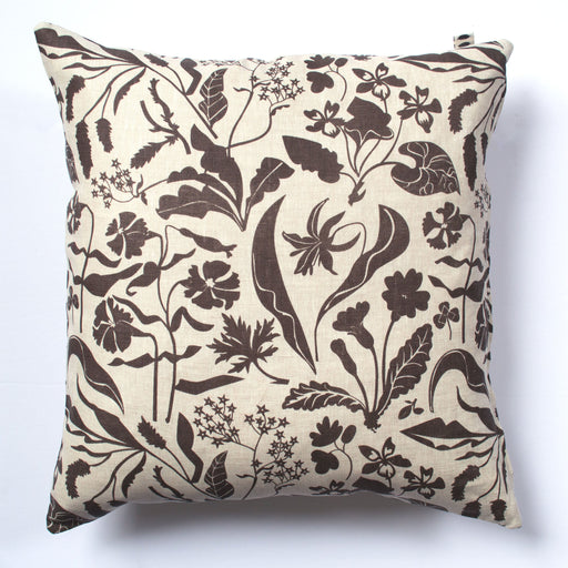 pillow printed with dog's tooth violets and primula